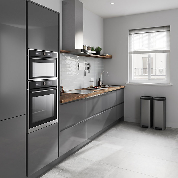 Joue de finition Stevia gris anthracite brillant L. 64 cm x H. 93,4 cm Caraway Innovo GoodHome