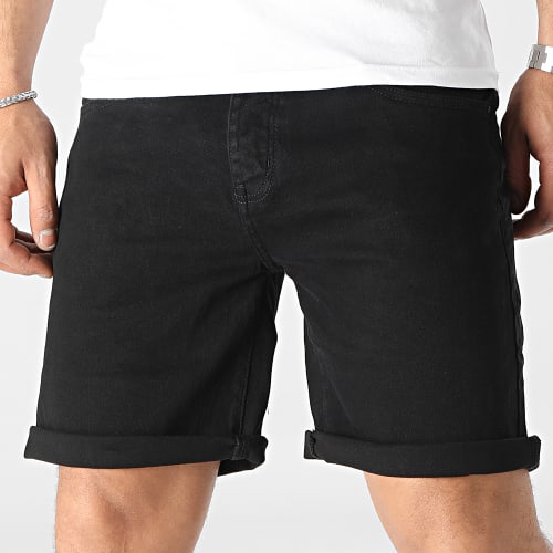Lot De 2 Shorts Jean Noir Gris Anthracite