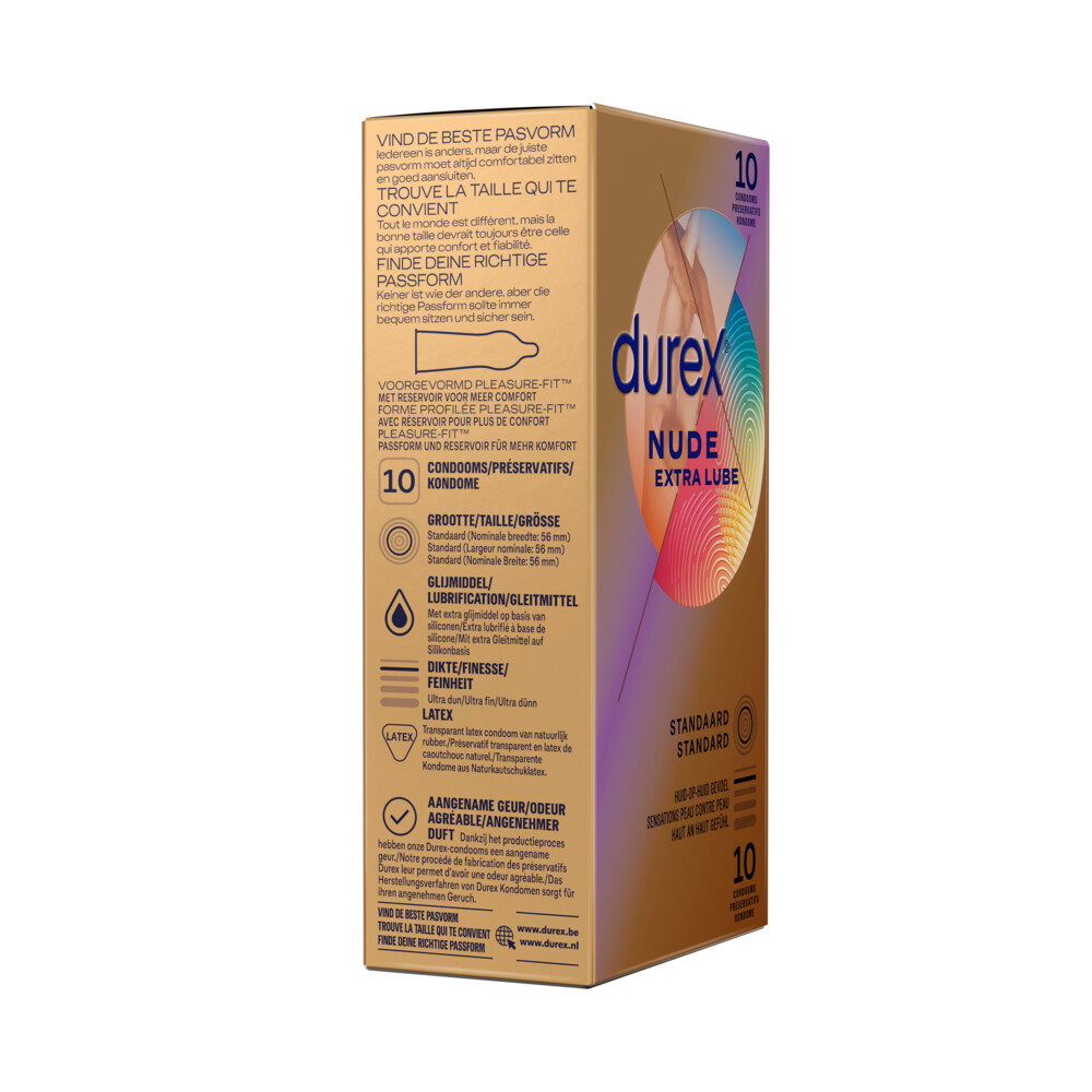 Durex Condooms Nude Extra Lube10 stuks