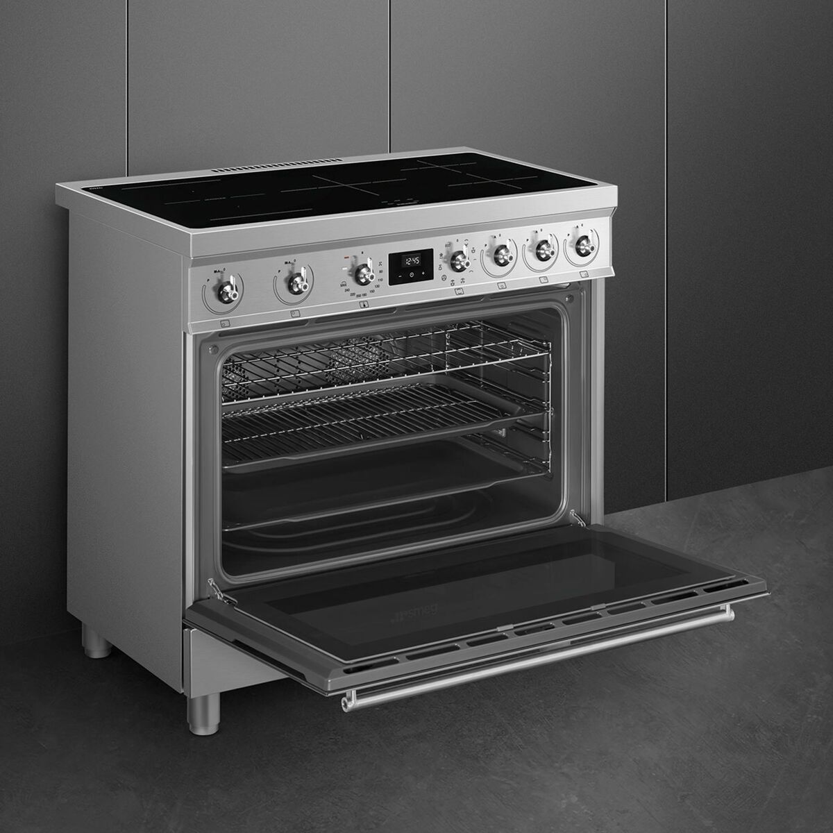 C9IMX2 Induksjonskomfyr Classic 90 cm, rustfritt stål