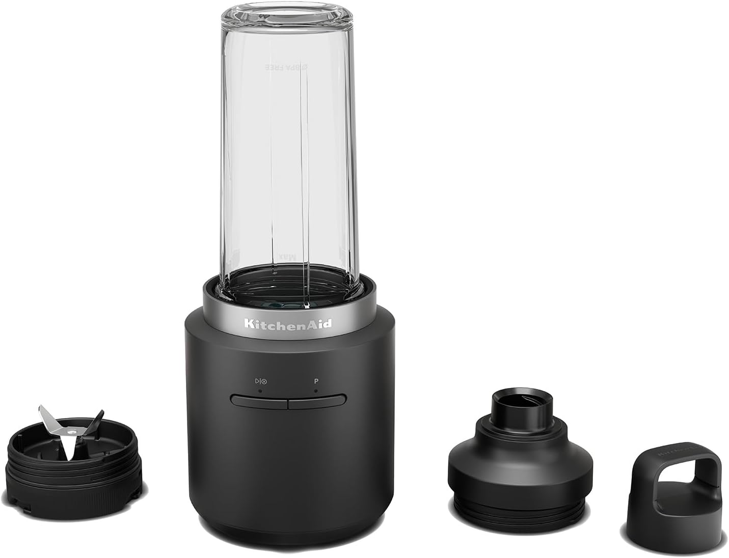 KitchenAid Kabelloser Personal Blender - Go Cordless - 473 ml BPA-freier Becher - Pulse-Taste - Edelstahlklingen - Mit Akku - Schwarz