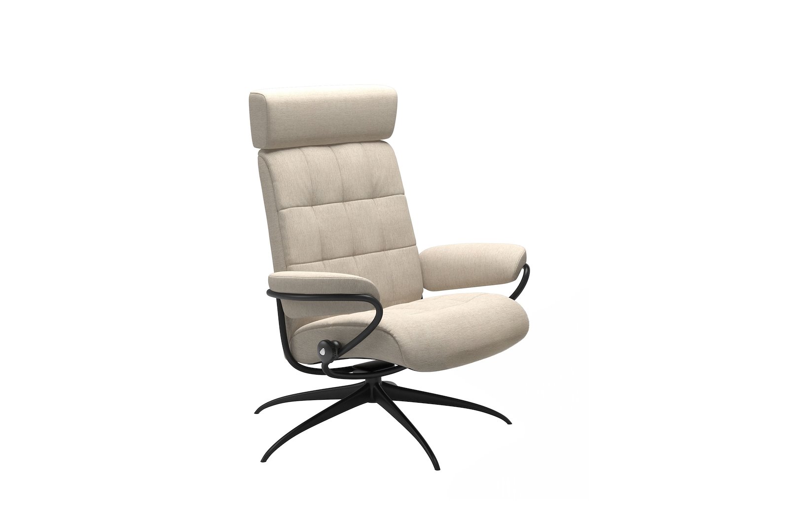 London lenestol Tekstil Jasmine Beige – Star understell – Sort