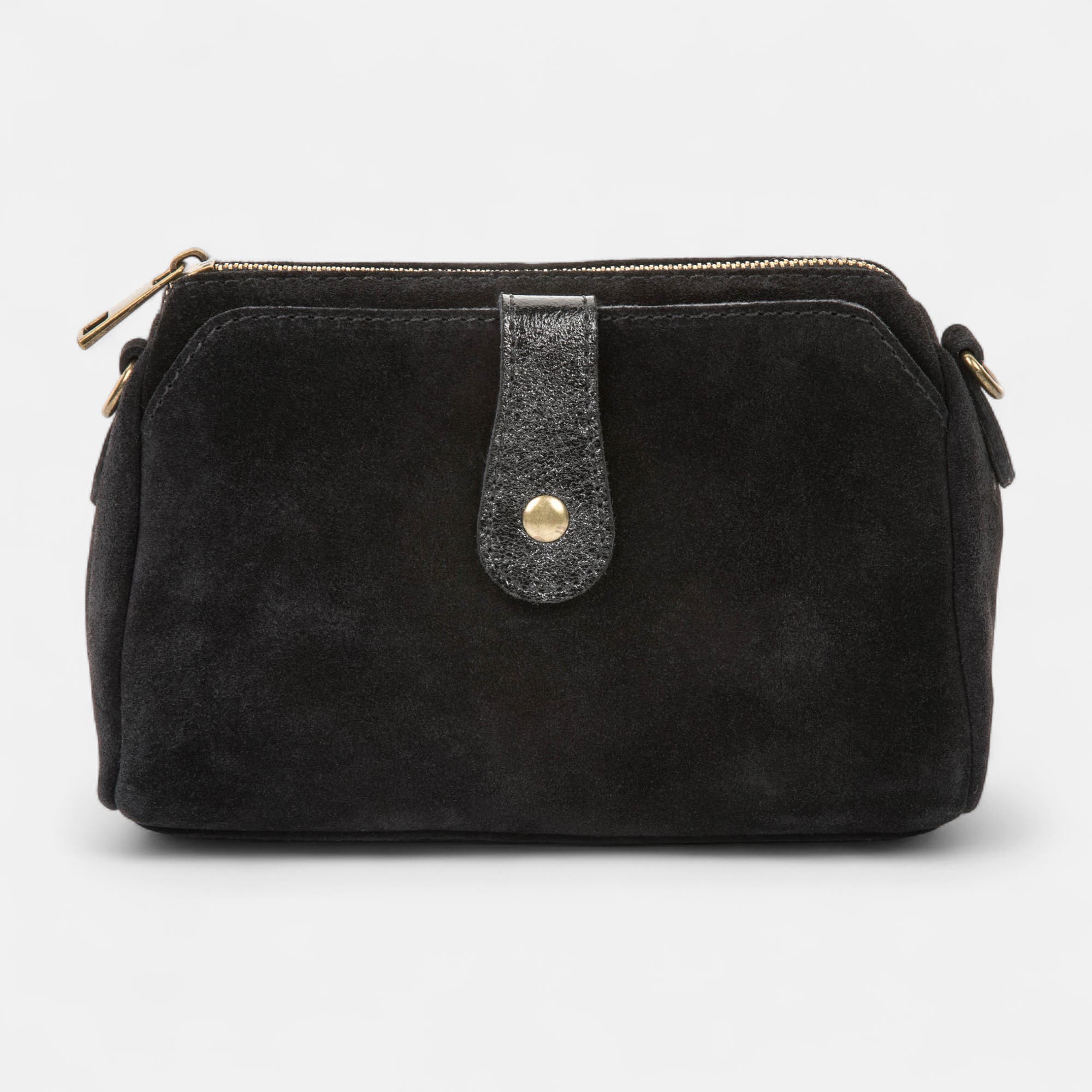 Sac bandoulière en cuir noir