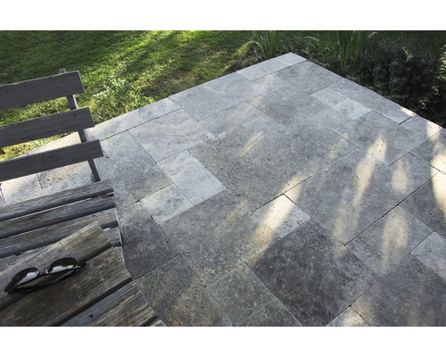 FLAIRSTONE Natuursteen Terrasplaat Genua Travertin Romeins Patroon Set = 1,48 m²