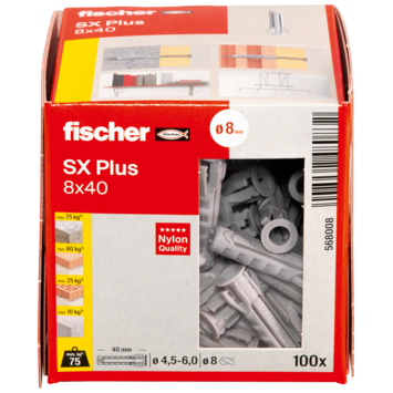 Fischer SX+-plug 8x40mm 100 stuks