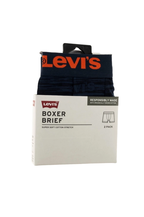 Calecons et slips levi's® distorted logo aop boxer brief 2p 001 dress blues