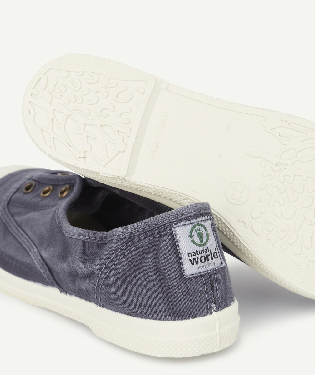 NATURAL WORLDBASKETS BASSES BLEU MARINE EN TOILE FILLE
