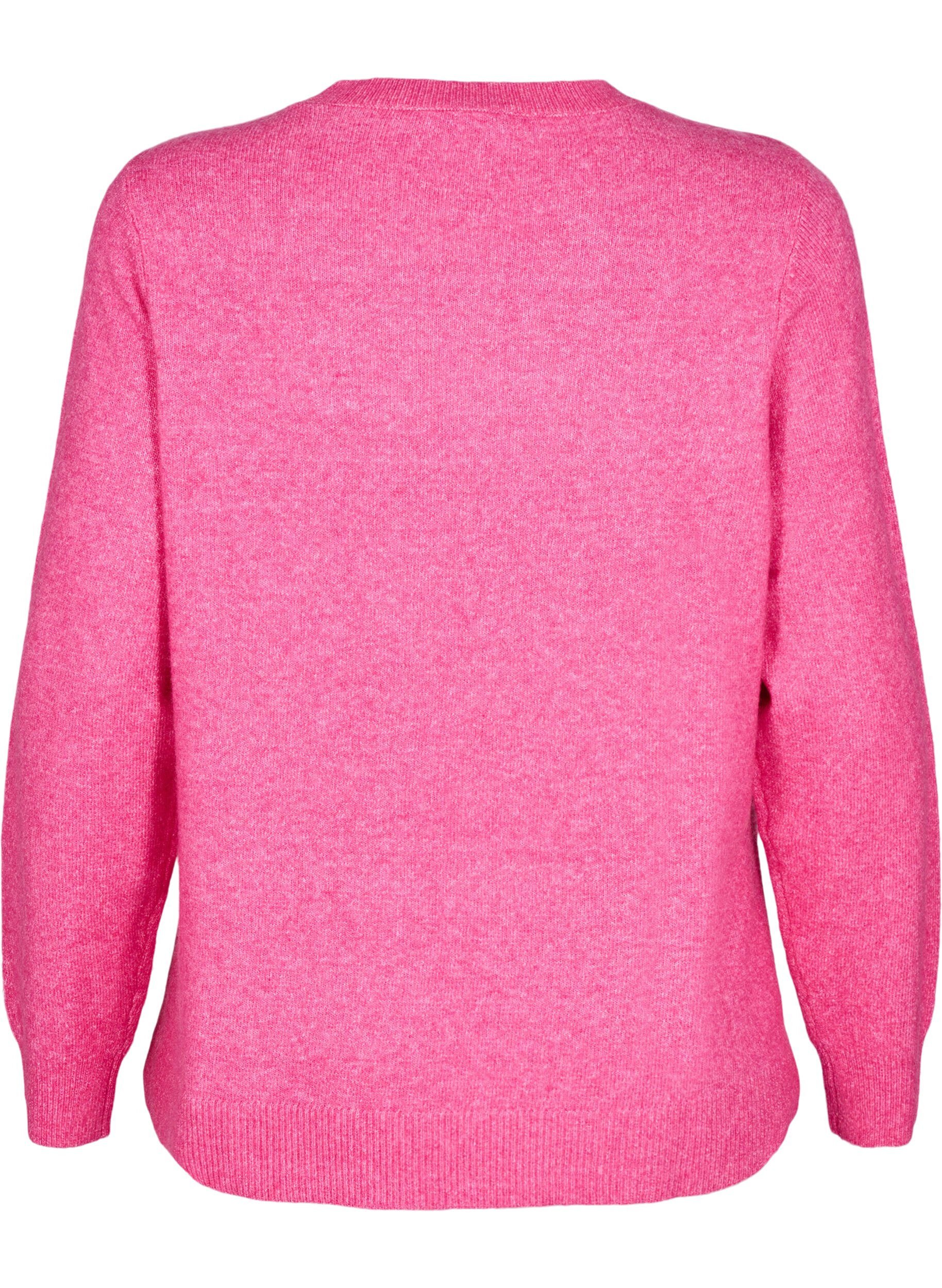 Strikbluse med uld og slidser