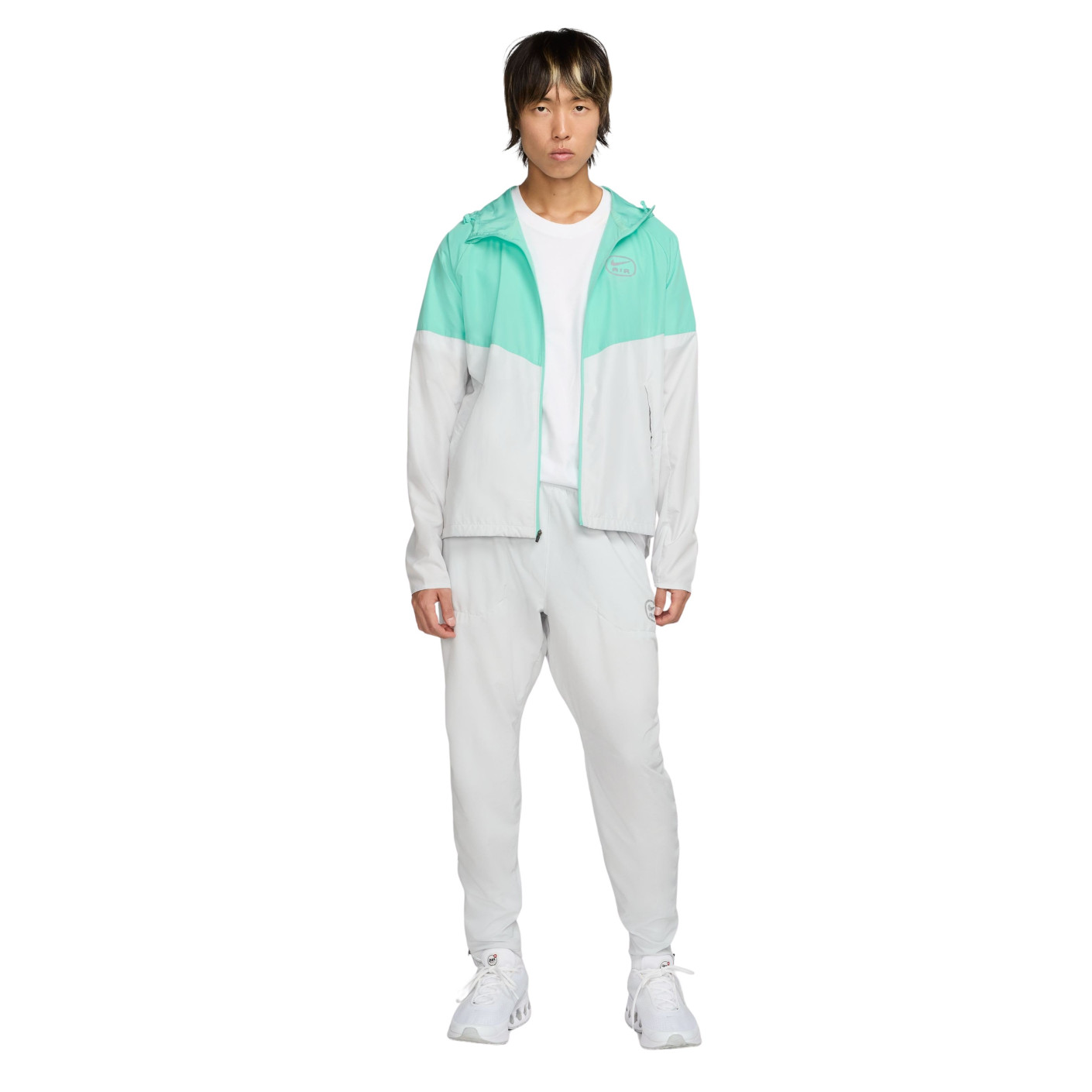 Nike Sportswear Air Trainingspak Full-Zip Woven Grijs Turquoise Zwart