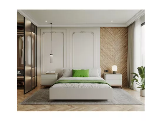Lit coffre Lima 140 x 190 cm avec sommier à lattes relevable Blanc
