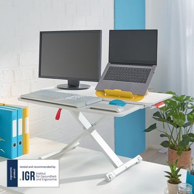Leitz Ergo Cosy - Station de travail assis/debout - hauteur réglable jusqu'à 31 cm - gris