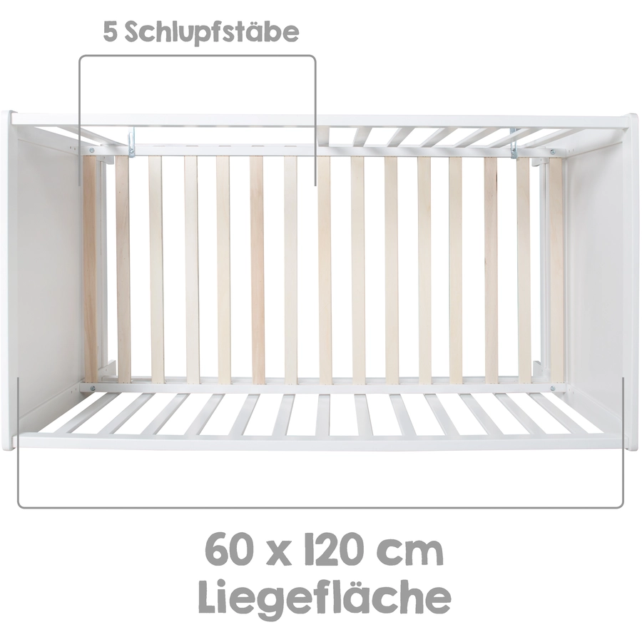 roba Beistellbett weiß 60 x 120 cm mit safe asleep Matratze