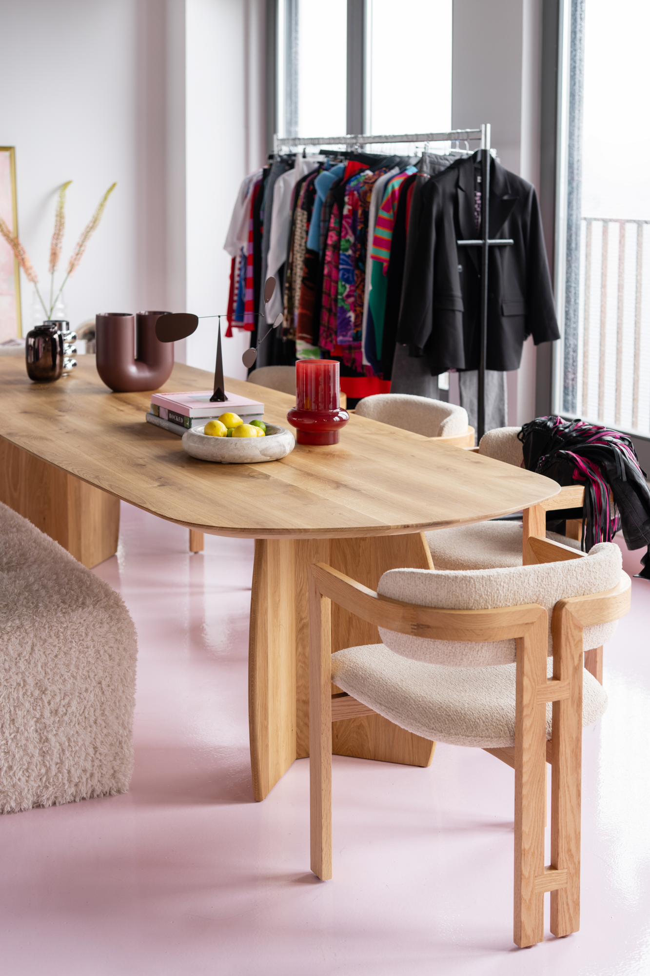 Eettafel Divio blanke olie 220x90 cm