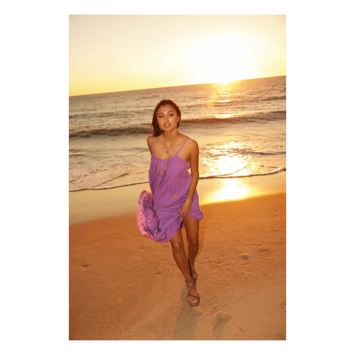 Alma Deia Robe Longue Brodée | Violet