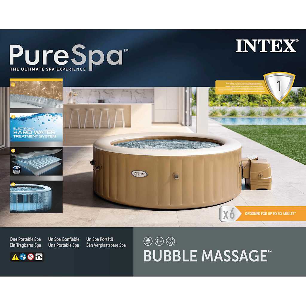 Intex PureSpa whirlpool, rond, 216x71 cm, 6-persoons