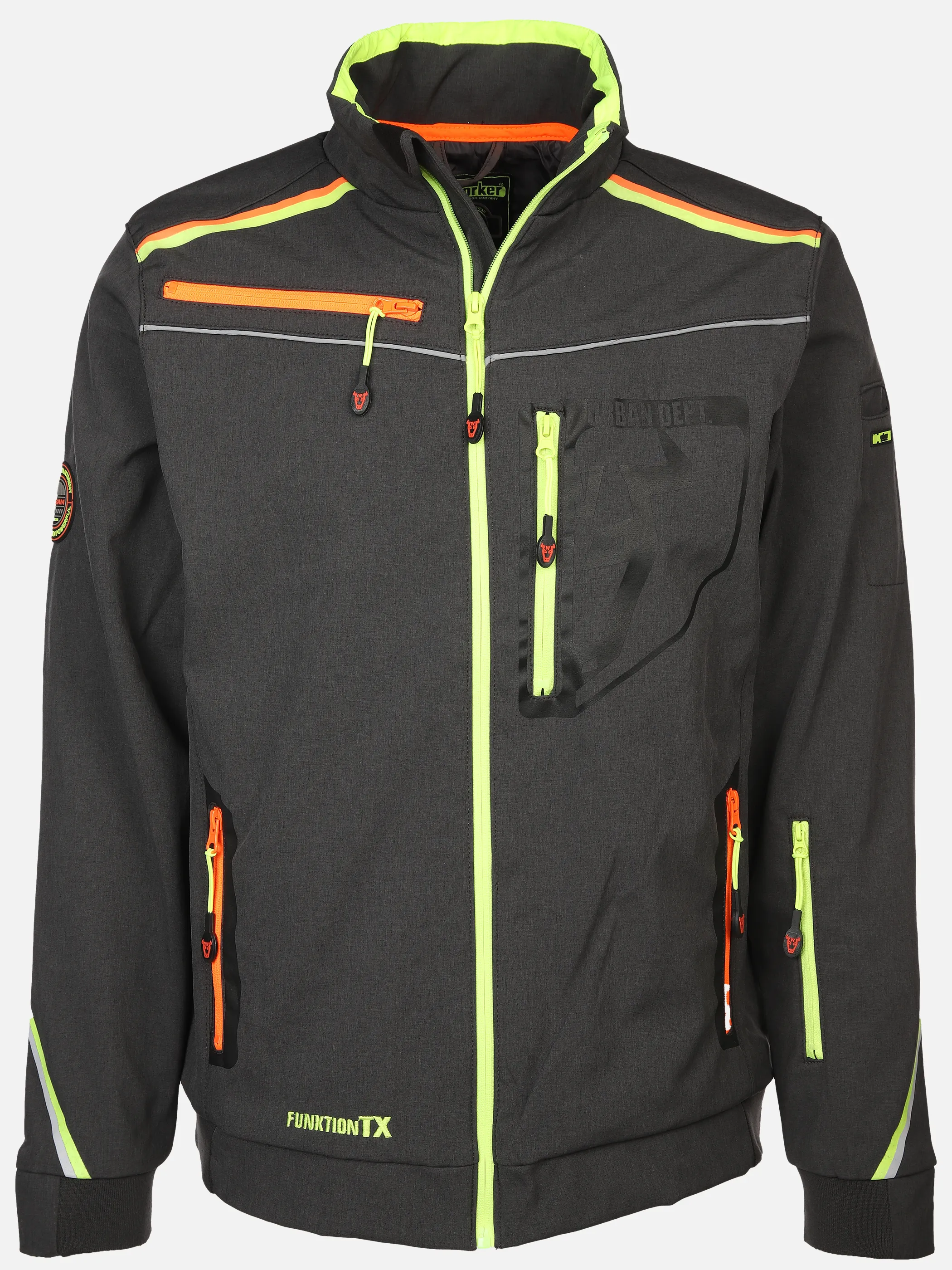 Herren Softshelljacke mit Neondetails