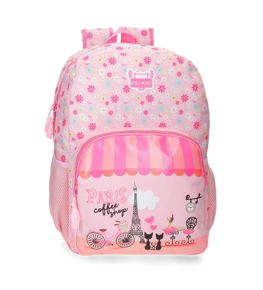 Mochila Roll Road 42cm Roll Road Coffee Shop rosa