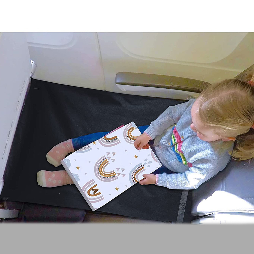 (78x48cm) Kinder Flugzeugsitz Erweiterung Reise Sitz Unterlage - Schwarz