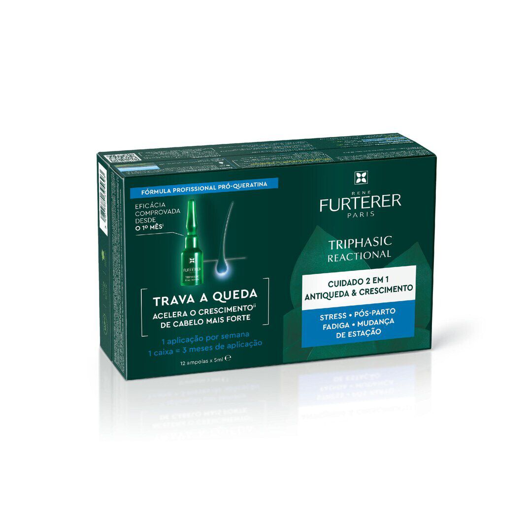 RENE FURTERER  Triphasic Reactional Cuidado 2 em 1 Antiqueda & Crescimento (12 doses) - 12un
