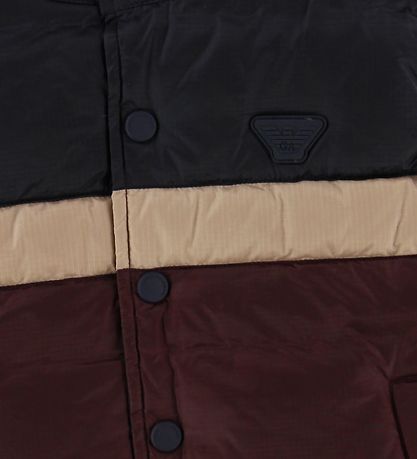 Emporio Armani Daunenweste - Bordeaux/Navy m. Streifen