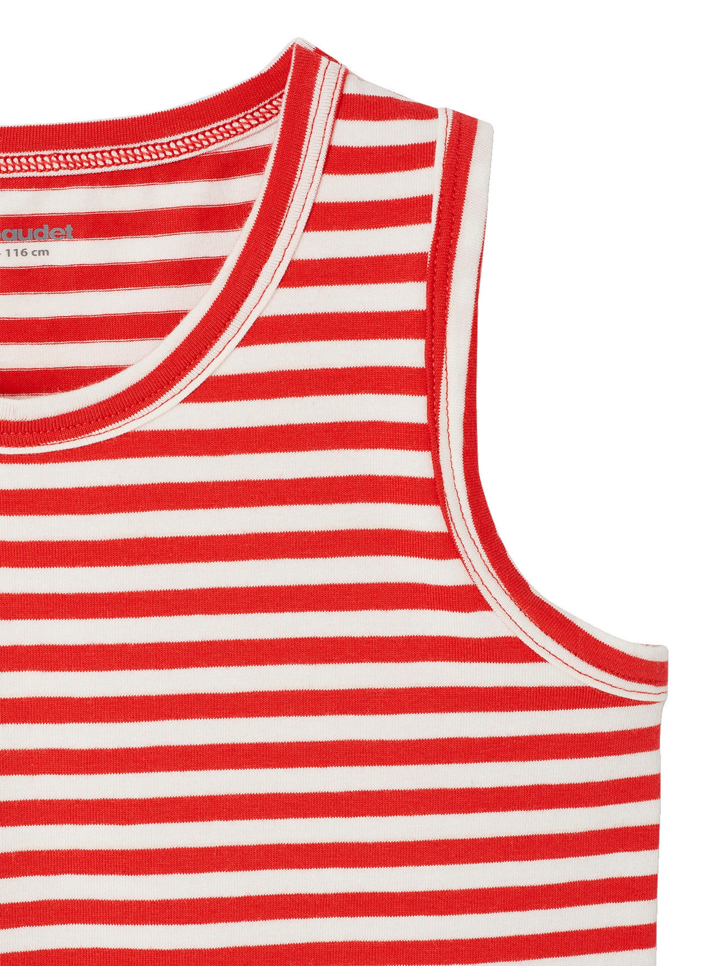 Vertbaudet Bio-Kollektion: 3er-Pack Jungen Trägershirts mit Ringelmuster rot
