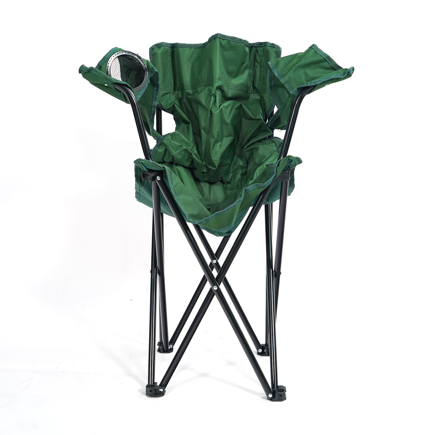 24MOVE® Campingstuhl Faltstuhl, grün, mit Getränkehalter und Tragetasche Outdoor, faltbar max. 100kg, Anglerstuhl, Polyester