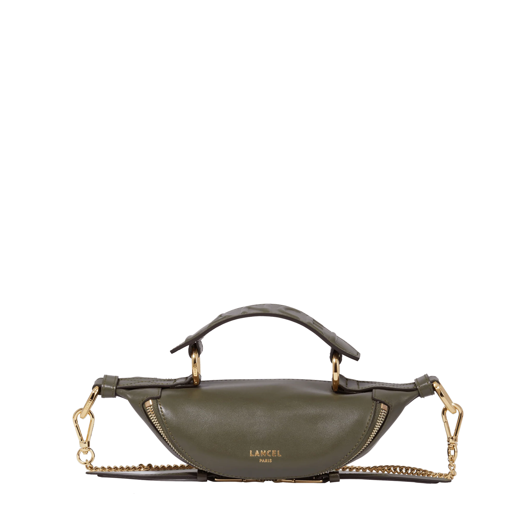 Mini sac porté croisé  Origami de Lancel-Kaki Fonce