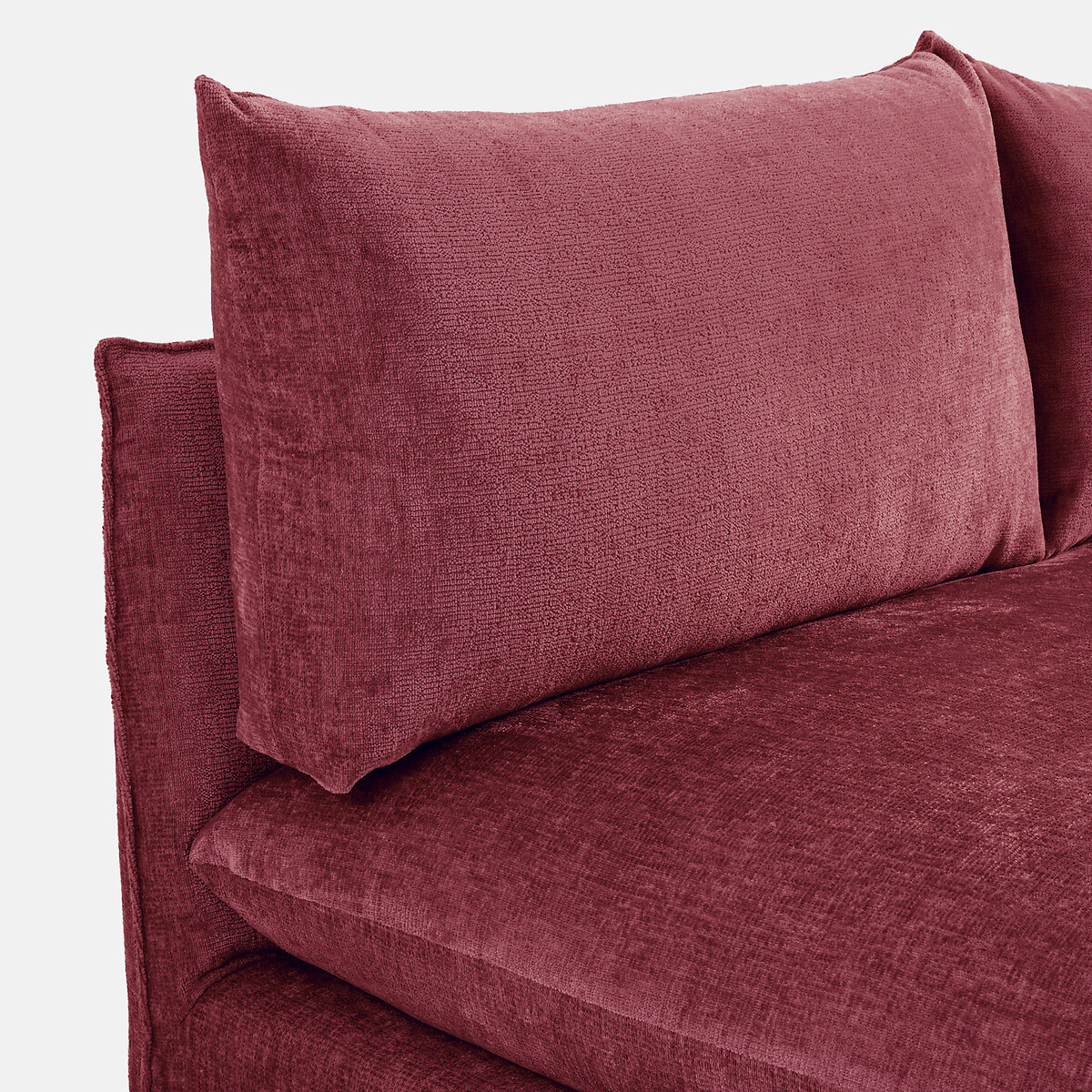 LA REDOUTE INTERIEURS<br>Sofá modular de 2 lugares. Veludo Malo texturizado