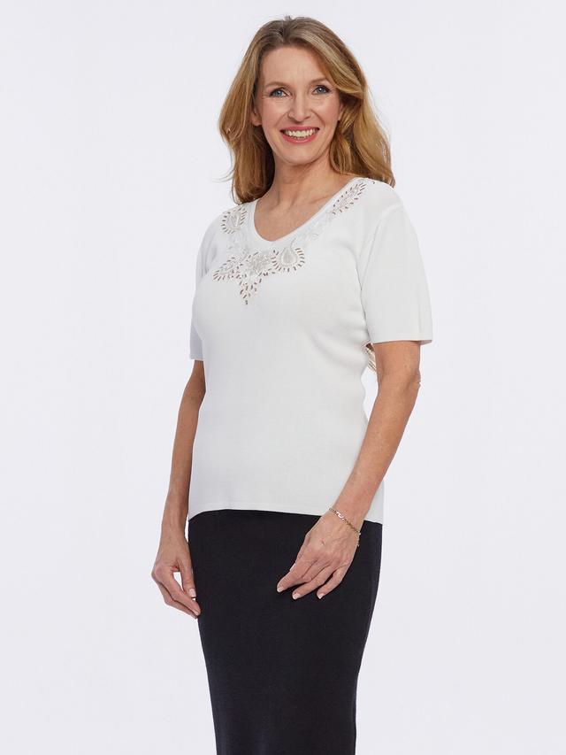 Pulli Kurzarm mit Paisleyverzierung