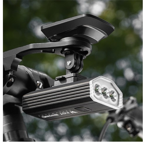 4400mAh Wiederaufladbares USB Fahrrad Licht Velo LED Warnlicht IPX6 - Schwarz