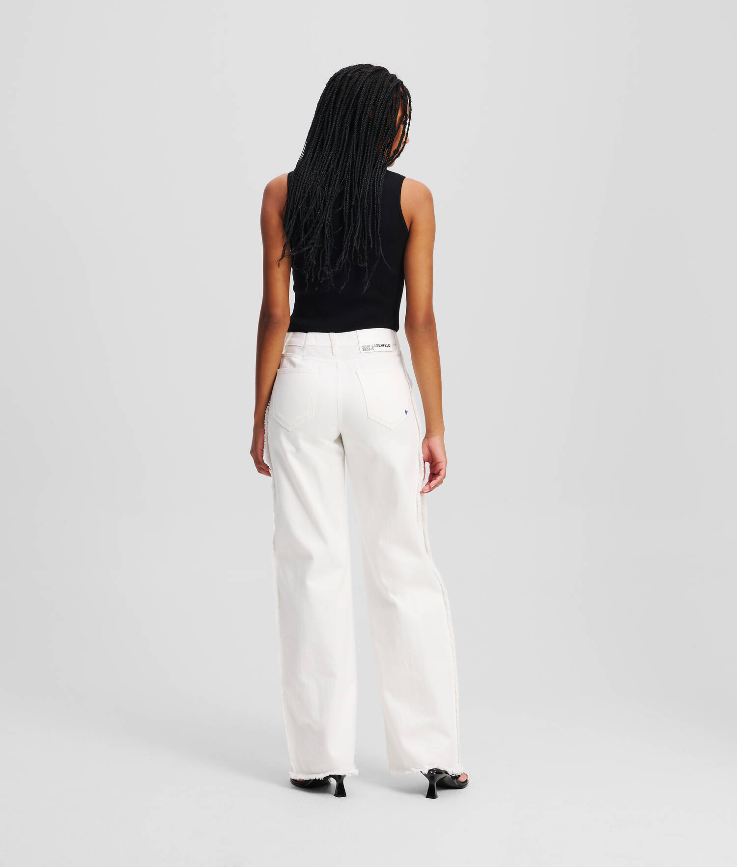 JEAN DÉCONTRACTÉ À COUTURES SAILLANTES - Denim Blanc