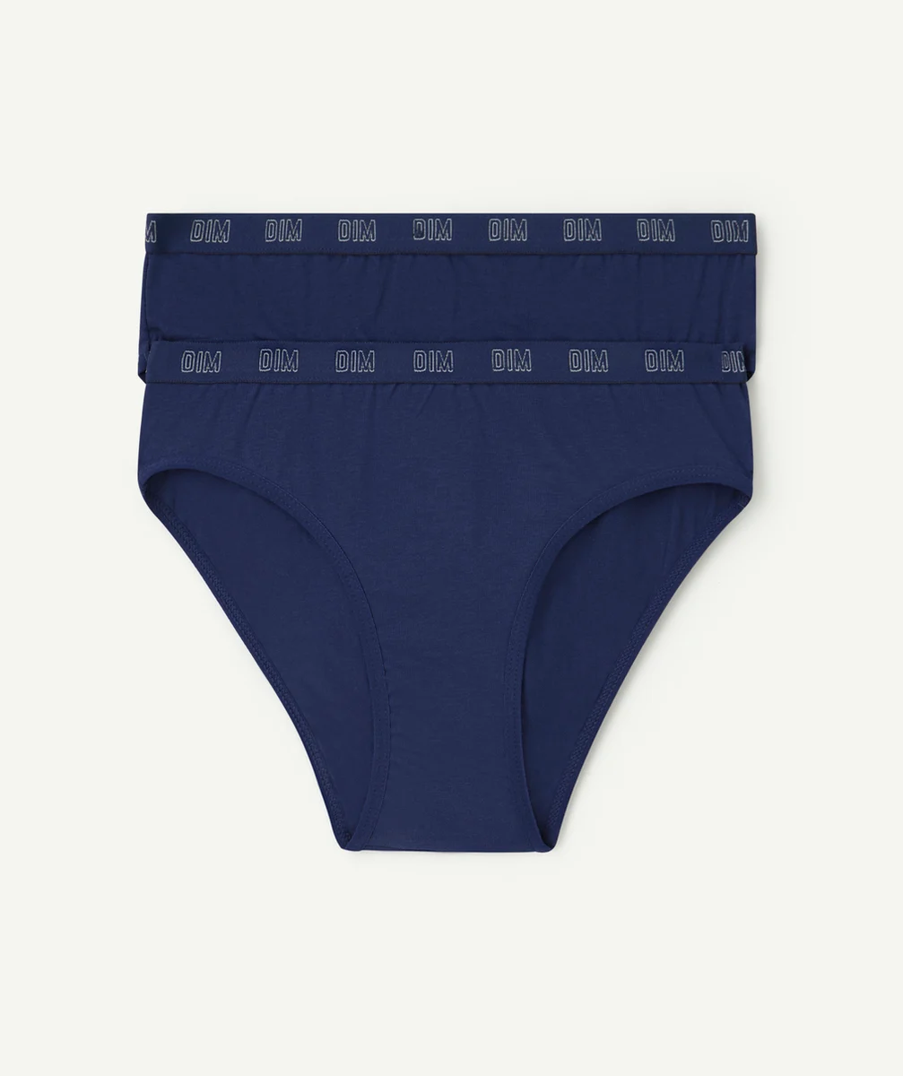 DIMLOT DE 2 CULOTTES SKIN CARE EN COTON BIO BLEU MARINE