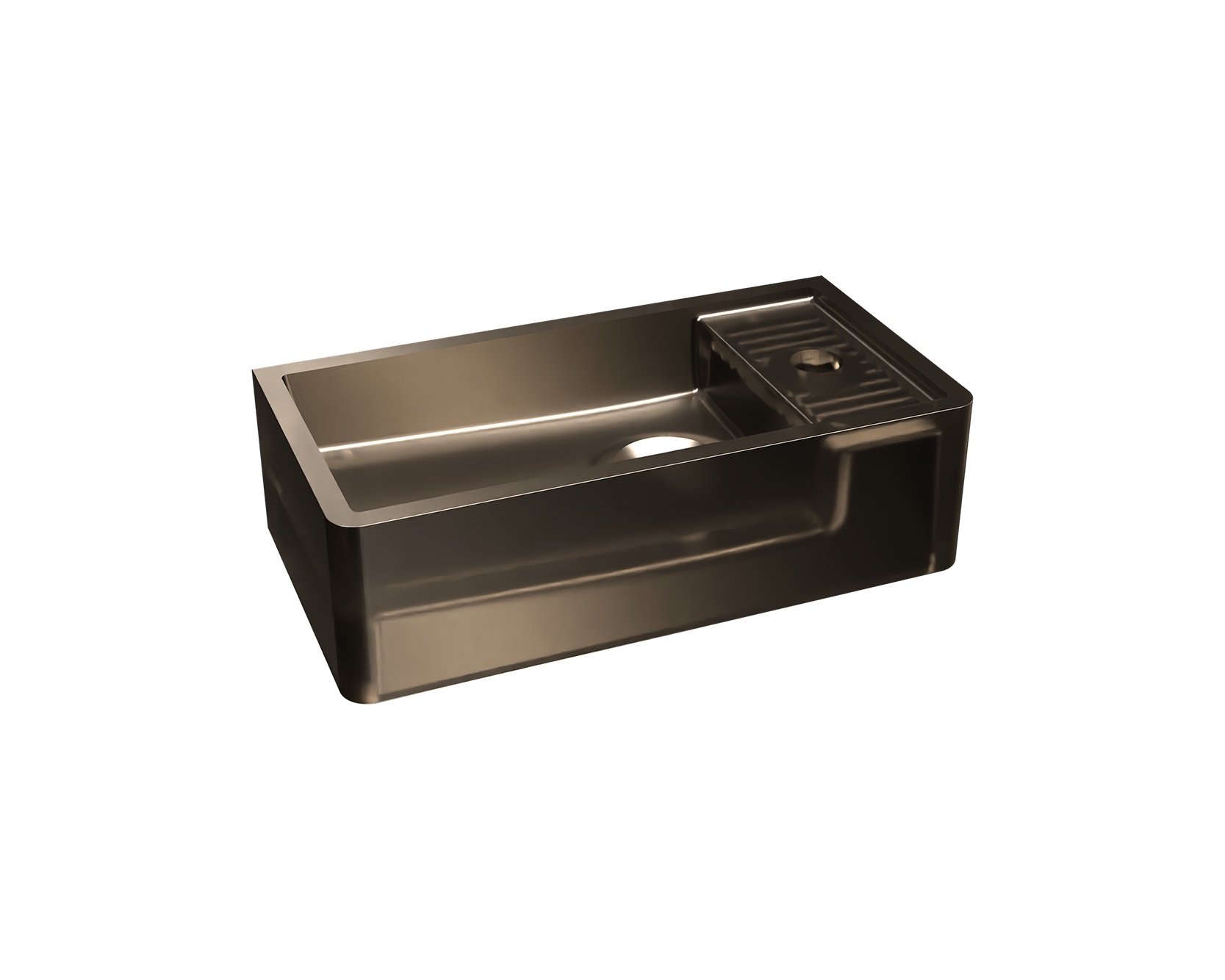 Riho Frosted fontein solid surface met kraangat rechts frosted umber