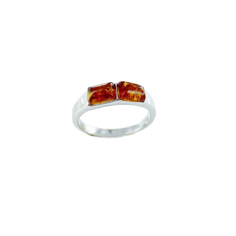 Bague argent 925 Ambre veritable de la mer Baltique