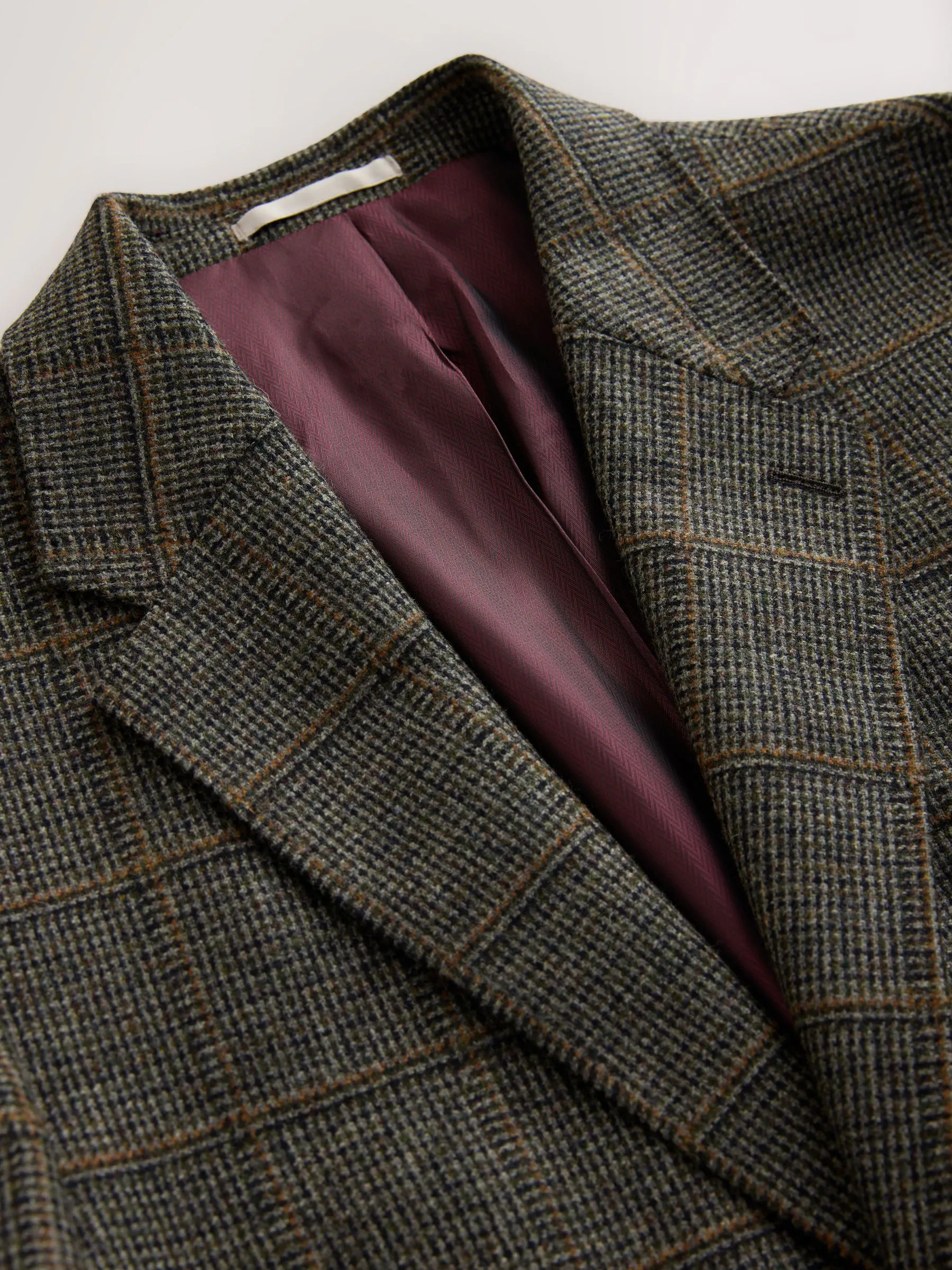 Groen - Regular Fit Signature Abraham Moon 100% Wool Tweed Check Suit Jacket