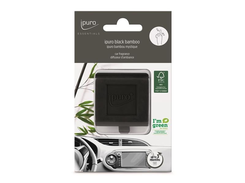 ipuro Auto-Lufterfrischer Black Bamboo Lufterfrischer für das Auto mit frisch-würzigem Duft