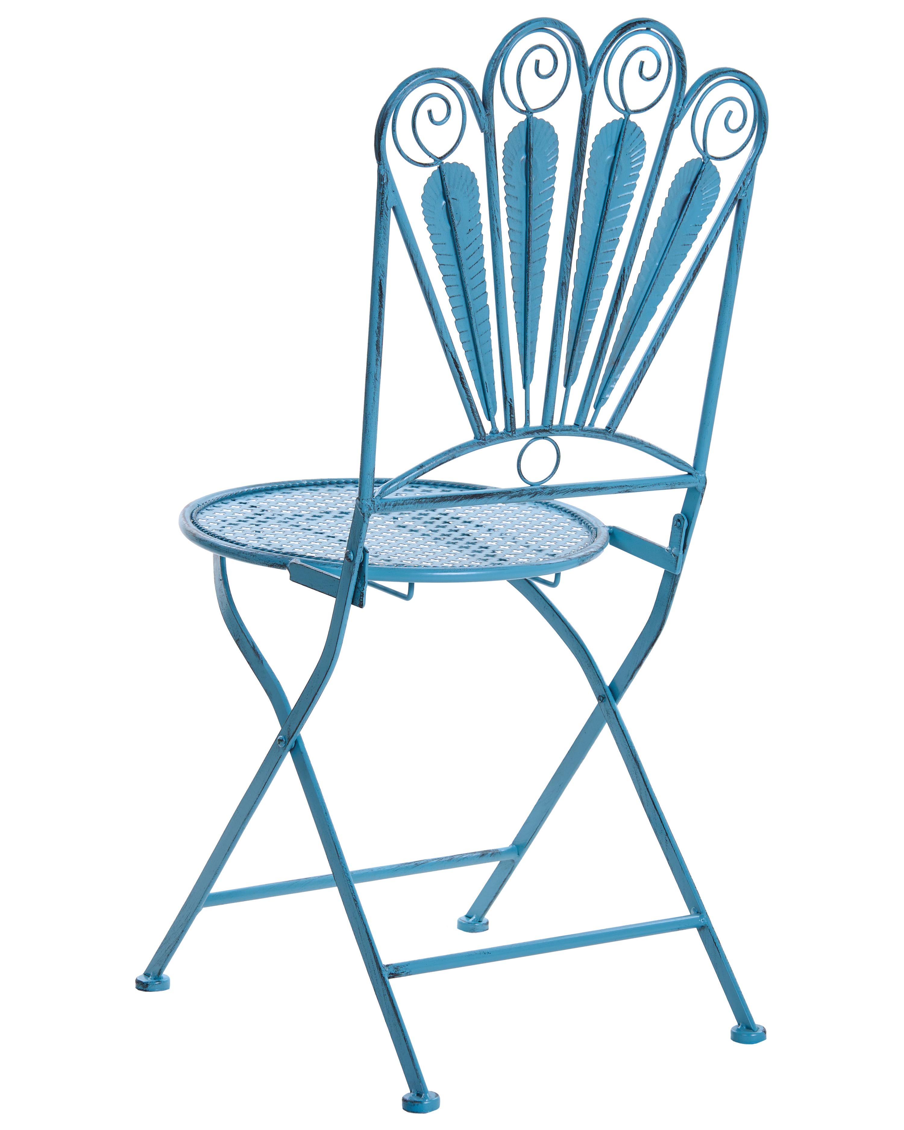 Set van 2 tuinstoelen PAVIA inklapbaar Metaal Blauw
