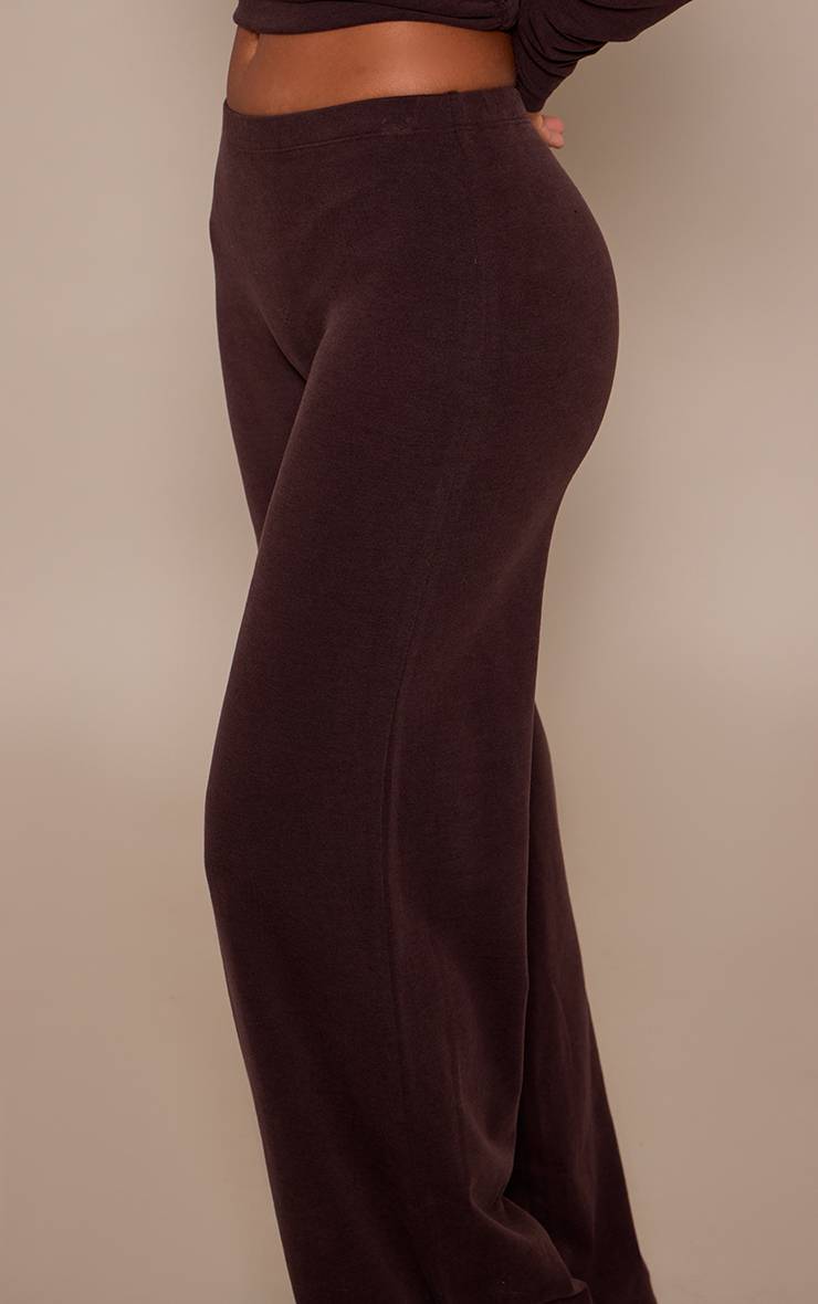 Chocolat Pantalon De Détente Droit Taille Basse En Coton Doux Petite