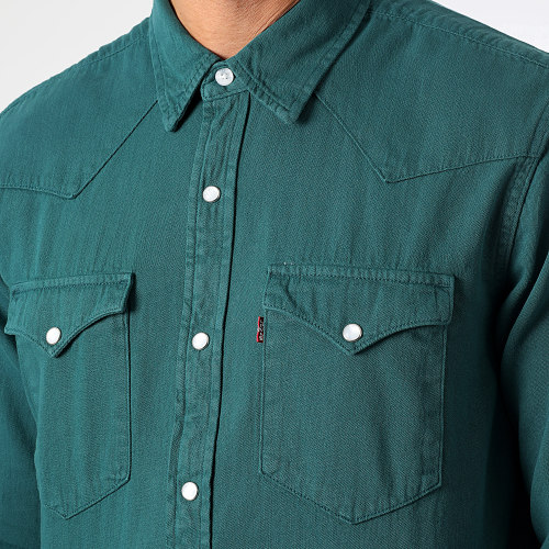 Chemise Manches Longues Western Standard 85745 Bleu Pétrole