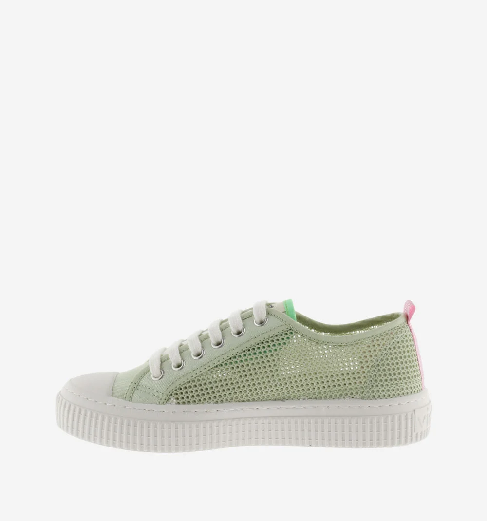 1915 RE-EDITION BASKET MESH Baskets en toile et mesh pour femme WASABI