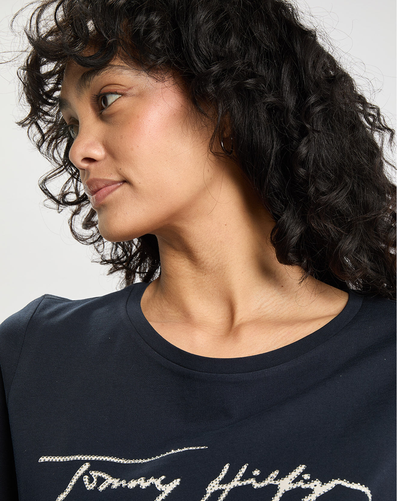 Tommy Hilfiger T-Shirt Signature Strass bleu marine