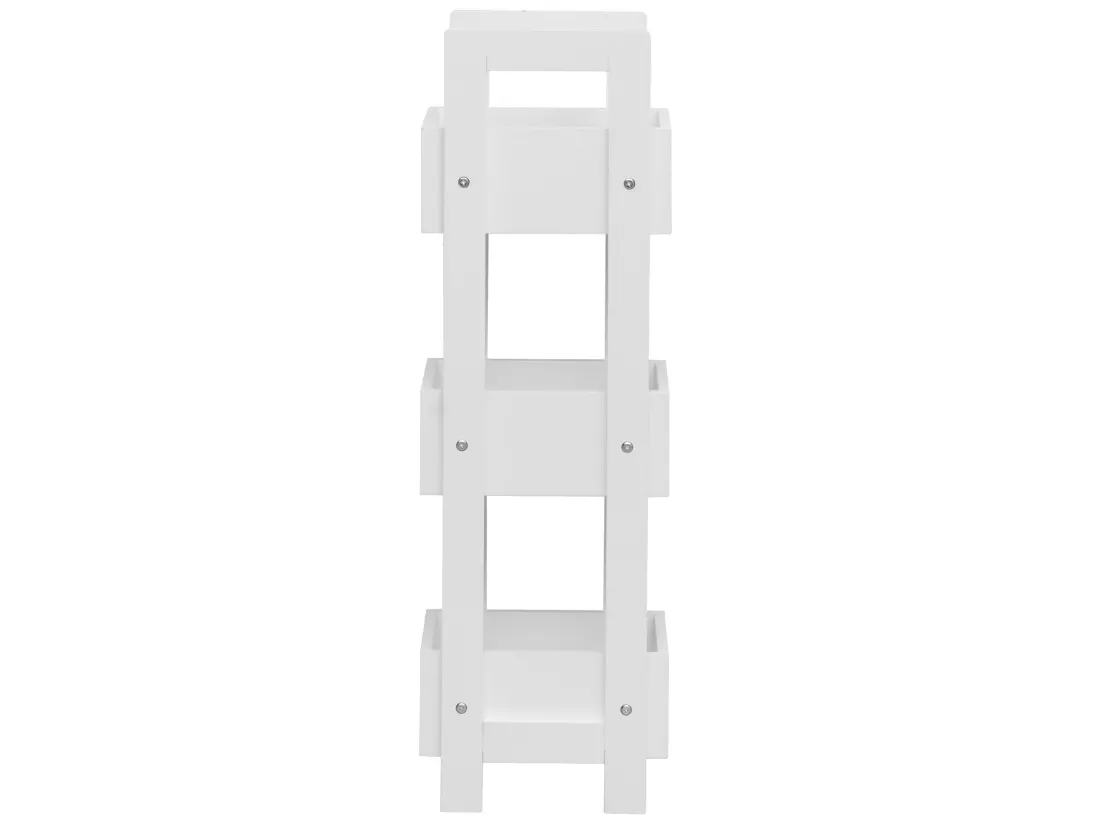 Porte-échelle de cuisine avec 3 Etagères en bois blanc Modernes