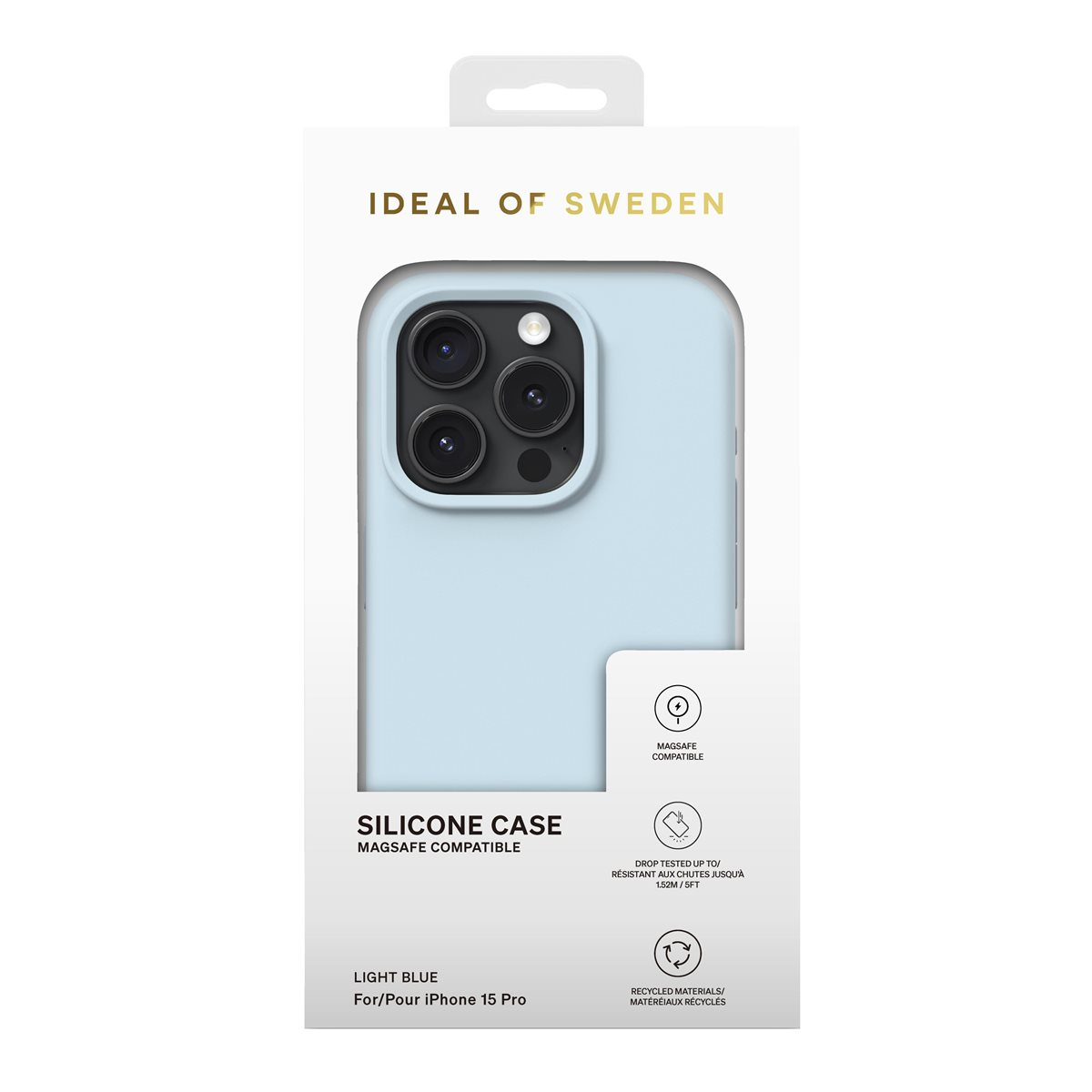 iPhone 15 Pro MagSafe Silikon Hülle Case Recycled (IDSICMS-I2361P-501) - Hellblau