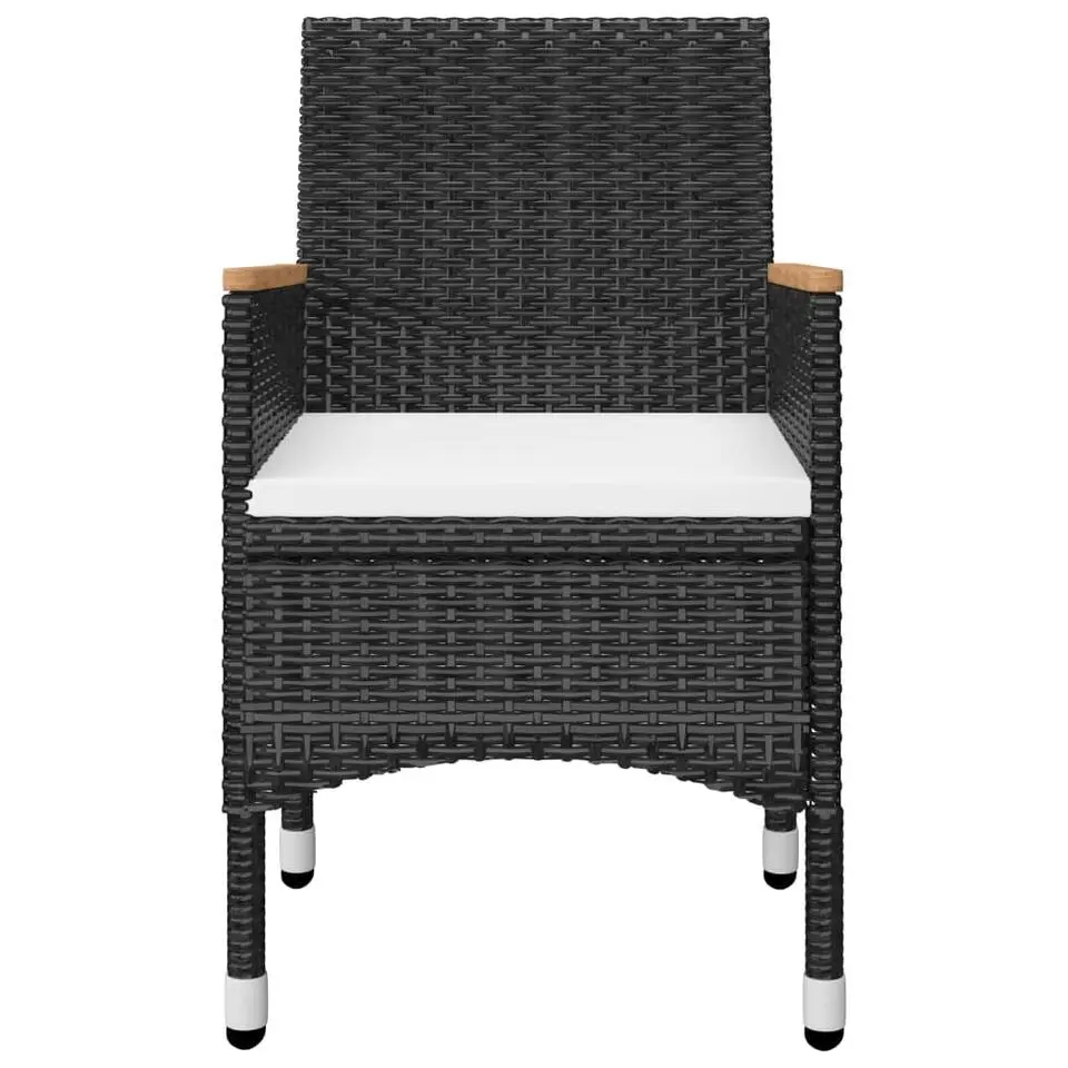 vidaXL - 5-delige Tuinset - Zwart en bruin - Poly rattan en hout - 85x85 cm
