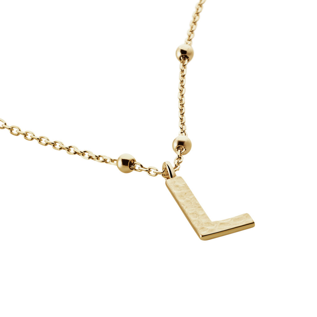 Collier Plaqué Or Jaune Lettra