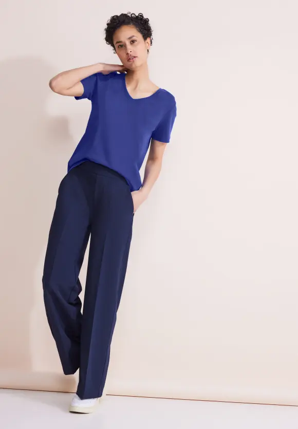 Basic V-Neck Shirt - intense royal blue