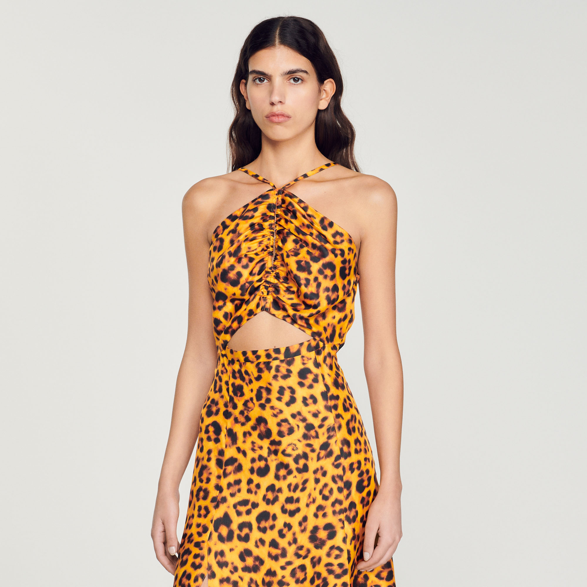 Robe longue imprime leopard