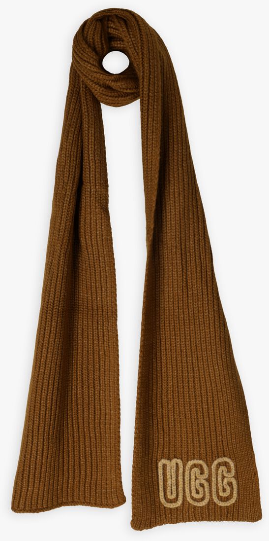 camel ugg sjaal u chunky crafted rib scarf