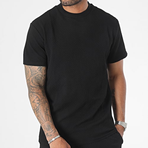 Ensemble Tee Shirt Et Short Jogging Noir