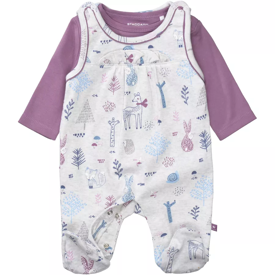 STACCATO Strampler+Shirt soft grey gemustert